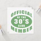 30e verjaardag Officieel lid Kaart (Voorkant / Achterkant in situ)