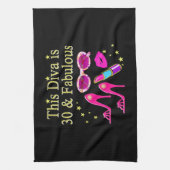 30E VERJAARDAG OOGVERBLINDEND DIVA DESIGN THEEDOEK (Verticaal)