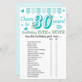 30e verjaardag ooit of nooit (Voorkant / Achterkant)