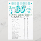 30e verjaardag ooit of nooit (Voorkant)