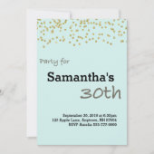 30e verjaardag op maat gemaakt in parelkleuren kaart (Voorkant)