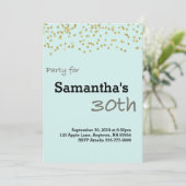 30e verjaardag op maat gemaakt in parelkleuren kaart (Staand voorkant)
