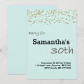 30e verjaardag op maat gemaakt in parelkleuren kaart (Voorkant / Achterkant)