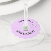 30e verjaardag op maat van ballonnen wijnglaslabel (Dichtbij)