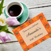 30e verjaardag oranje bloemen viering kaart