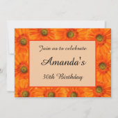 30e verjaardag oranje bloemen viering kaart (Voorkant)