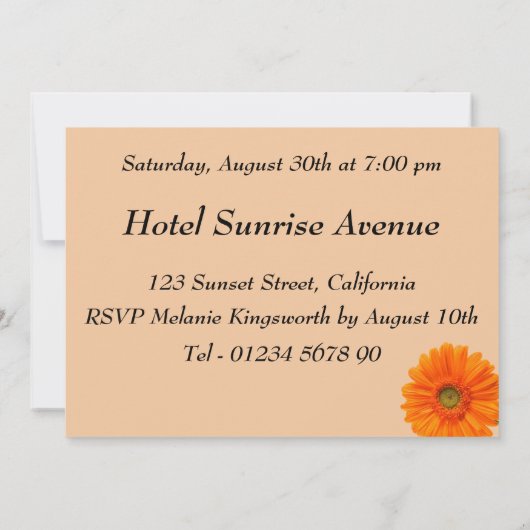 30e verjaardag oranje bloemen viering kaart (Achterkant)