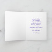 30e verjaardag Paarse Irisis Modern Gold Lijst Kaart (Binnen)