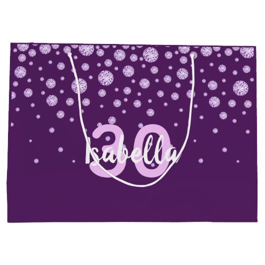 30e verjaardag paarse naam diamanten groot cadeauzakje (Achterkant)