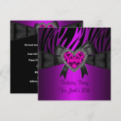 30e verjaardag Paarse roze juweel Zebra Kaart (Voorkant / Achterkant)