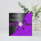 30e verjaardag Paarse Spot Black Diamond Kaart (Staand voorkant)