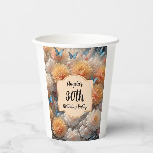 30e verjaardag papieren bekers (Voorkant)