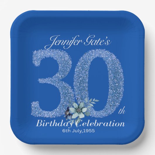 30e verjaardag papieren bord (Voorkant)