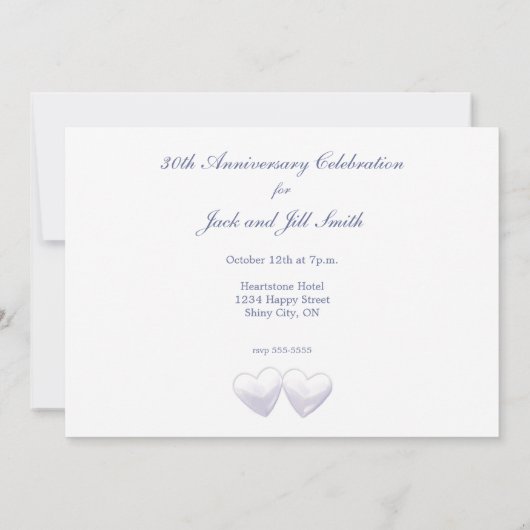 30e verjaardag Parelharten Kaart (Achterkant)