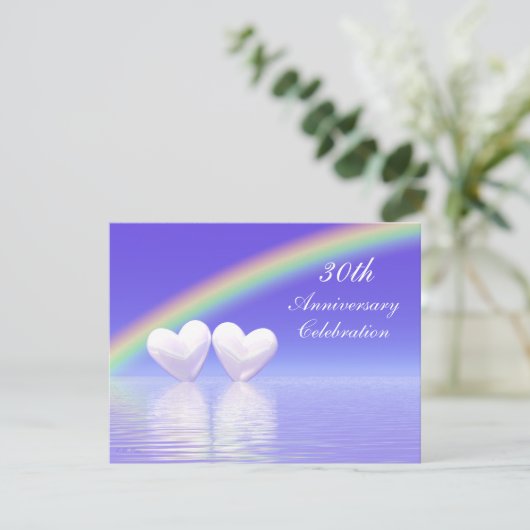 30e verjaardag Parelharten Kaart (Staand voorkant)