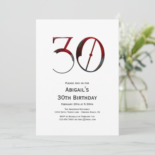 30e verjaardag Parijs, Eiffeltoren, Rode ballonnen Kaart (Staand voorkant)