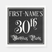 30e verjaardag Partij — Fancy Manuscript + de Naam Servet (Voorkant)