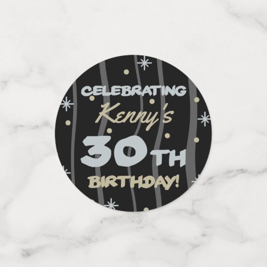 30e verjaardag Partij Jouw naam tabel Confetti toe (Kleine voorkant)