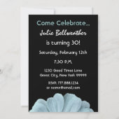 30e verjaardag Party Blue en Green Daisy V200 Kaart (Achterkant)