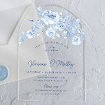 30e Verjaardag Party Dusty Blue Roos Bloemenboog Acryl Uitnodigingen<br><div class="desc">Elegant blauw roos bloemen 30e verjaardag acryl booguitnodiging.</div>