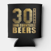 30e verjaardag Party Favor Terug en Goud Blikjeskoeler (Voorkant)