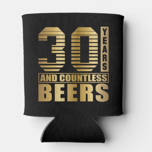 30e verjaardag Party Favor Terug en Goud Blikjeskoeler (Achterkant)