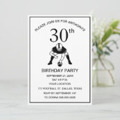 30e Verjaardag Party Football Black Dad Sport Kaart (Staand voorkant)