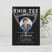 30e Verjaardag Party Foto Modern Golf Zwart Kaart (Staand voorkant)