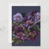 30e Verjaardag Party Foto Moody Paarse Bloemen Kaart (Achterkant)