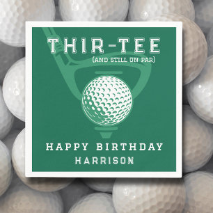 30e Verjaardag Party Golf Thema Modern Groen Serve Servet