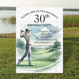 30e Verjaardag Party Golfer Volwassen Par Sports G Kaart