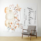 30e Verjaardag Party Herfst Pompoen Bladeren Wandkleed (In Situ (horizontaal))