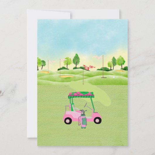 30e verjaardag Party Lady Golfer thema uitnodiging (Achterkant)