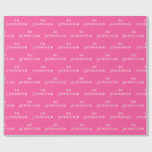 30e Verjaardag Party Naam Hot Pink Modern Patroon Cadeaupapier (Vlak)