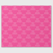30e Verjaardag Party Naam Hot Pink Modern Patroon Cadeaupapier (Vlak)