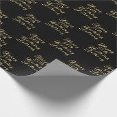 30e verjaardag Party Naam Zwart Modern Patroon Cadeaupapier (Hoek)