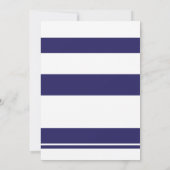 30e Verjaardag Party Stripe Navy & White Nodig 40  Kaart (Achterkant)
