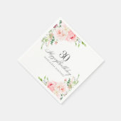 30e Verjaardag Party Supplies Roze Bloemen Custom Servet (Hoek)