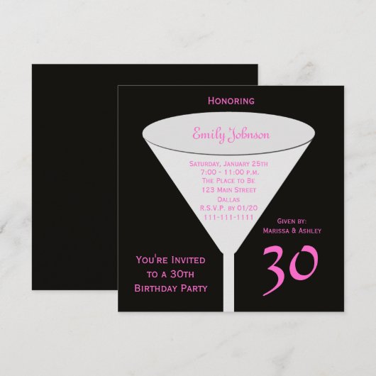 30e verjaardag Party uitnodiging 30e Toast (Voorkant / Achterkant)