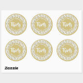 30e verjaardag Pattern Gold/White 30 Ronde Sticker (Vel)