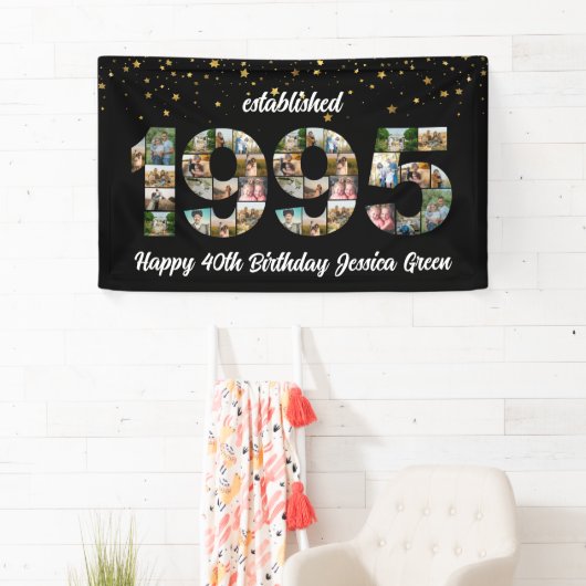 30e verjaardag Photo Collage opgericht 1995 Spandoek (Insitu)