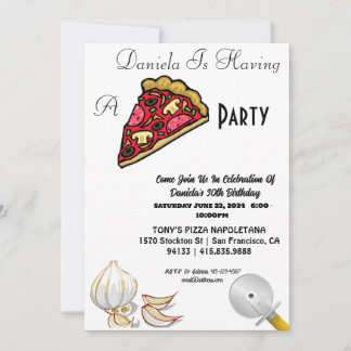 30e verjaardag Pizza Party uitnodiging