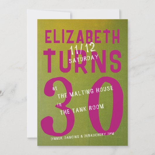 30e verjaardag plezier kaart (Voorkant)