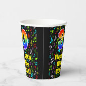 30e Verjaardag: Plezier Muzieknoten Patroon, Regen Papieren Bekers (Rechts)