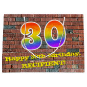 30e verjaardag: Plezier, op graffiti geïnspireerde Groot Cadeauzakje (Voorkant)