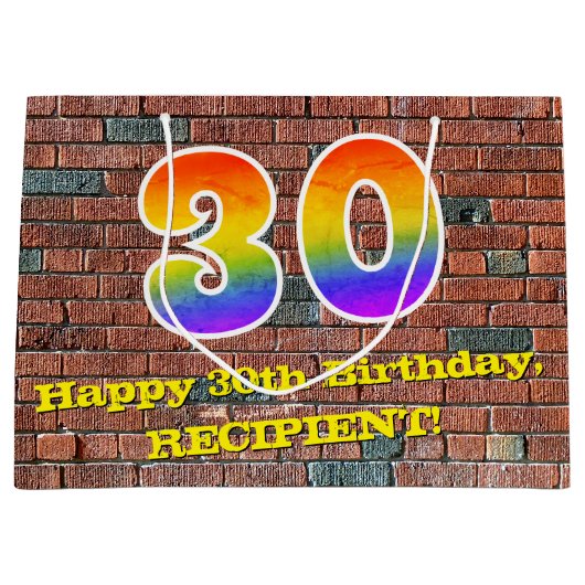 30e verjaardag: Plezier, op graffiti geïnspireerde Groot Cadeauzakje (Voorkant)