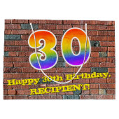 30e verjaardag: Plezier, op graffiti geïnspireerde Groot Cadeauzakje (Achterkant)