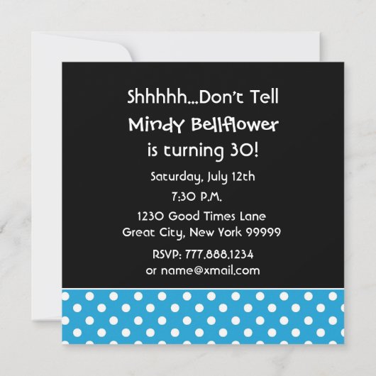 30e verjaardag Polka Dot Pattern voor haar Kaart (Achterkant)