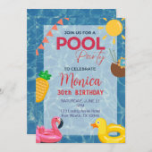 30e verjaardag Pool Party Uitnodiging (Voorkant / Achterkant)