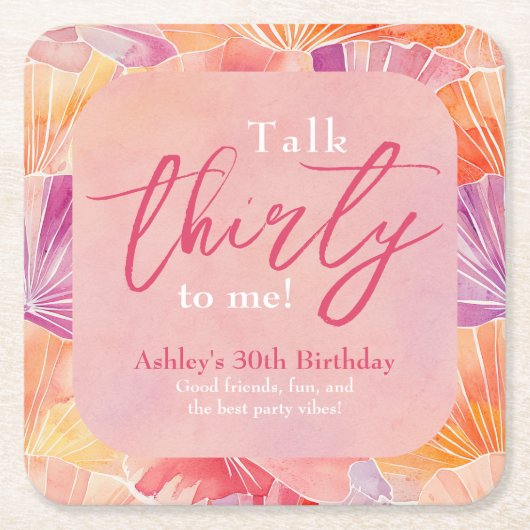 30e verjaardag praat dertig tegen mij kartonnen onderzetters (Voorkant)